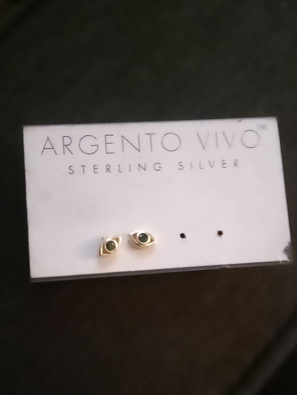 Argento Vivo Gold Plated Sterling Silver Green Evil Eye Tiny Stud Earrings